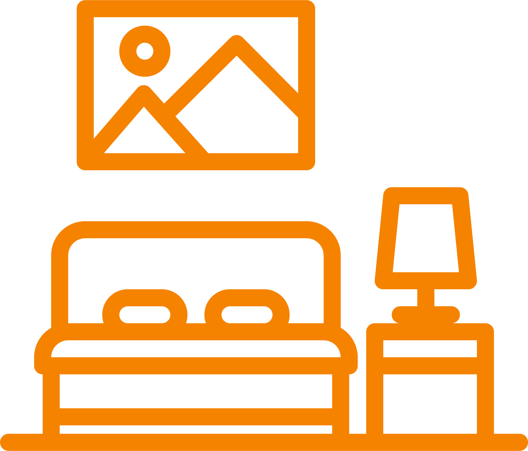 bed and dresser icon