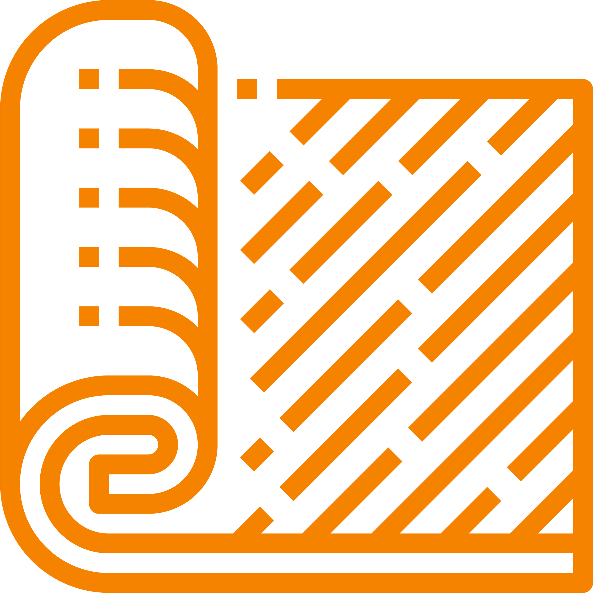 carpet roll orange icon