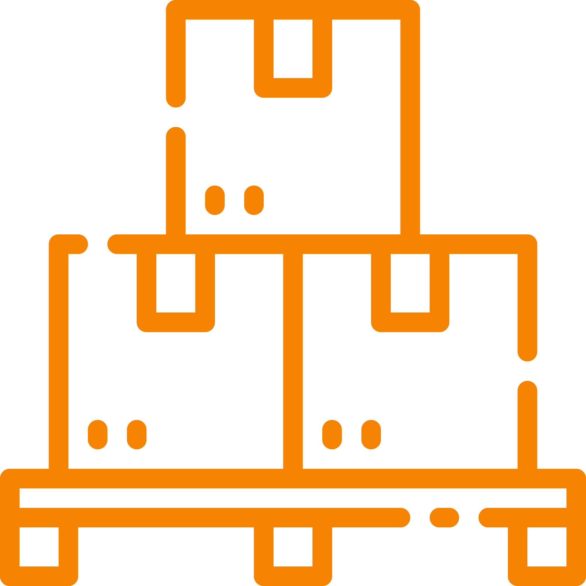 boxes in pile orange icon